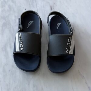 Toddler Nautica Navy and Gray Slides